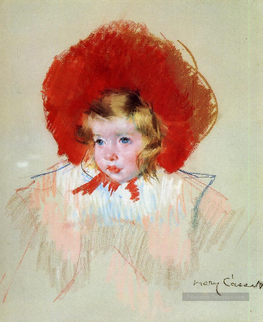 Enfant avec Red Hat mères des enfants Mary Cassatt Peintures à l'huile